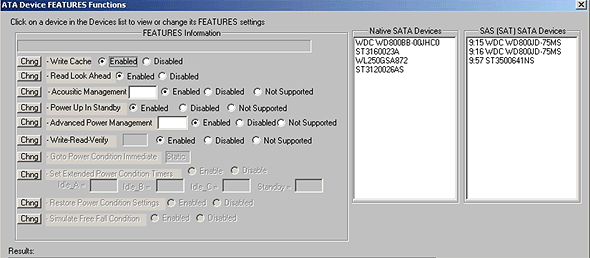 ATA/SATA Device FEATURES Functions