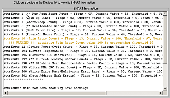 HDD Drive SMART Data